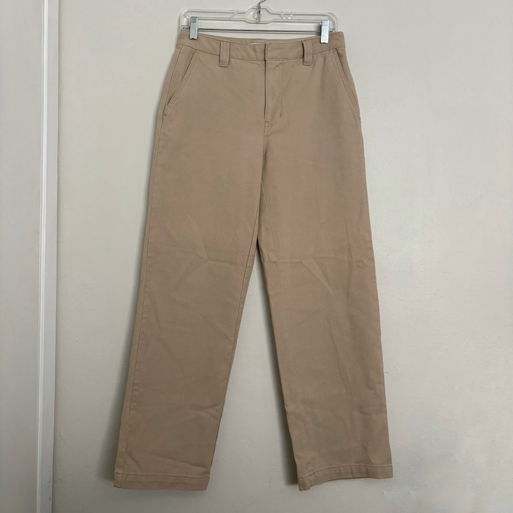 Aritzia TNA Carleton Pant in Humus Beige Size 4 Tan Straight Leg Twill